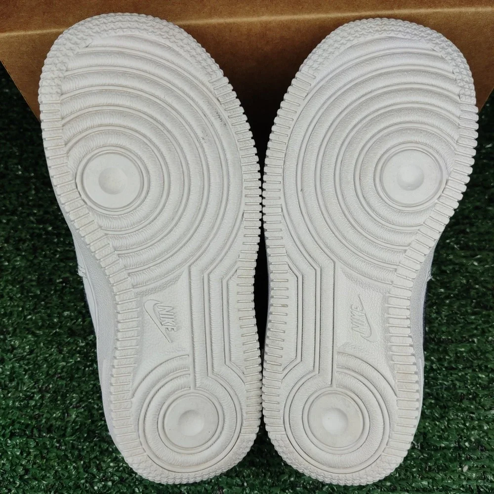 Nike Sneaker Kids 9C White Force 1 Low CZ1691-100 Tumbled Leather Athletic Shoes